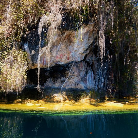 Pinturas rupestres, Laguna de Miramar, Chiapas